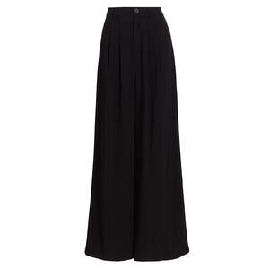 Nonchalant Label 'Fabi' Black Ramie Pleated-Front Pants Size XS